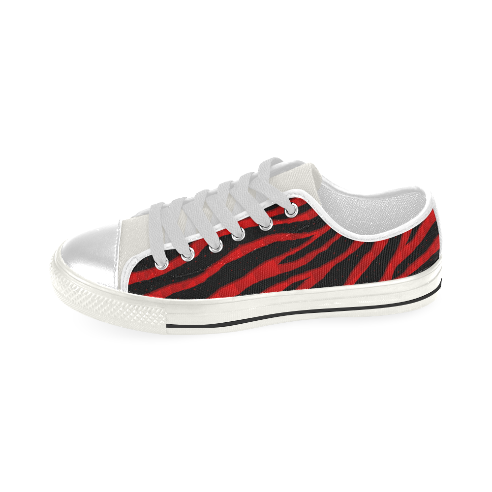 Ripped SpaceTime Stripes - Red Men's Classic Canvas Shoes (Model 018)