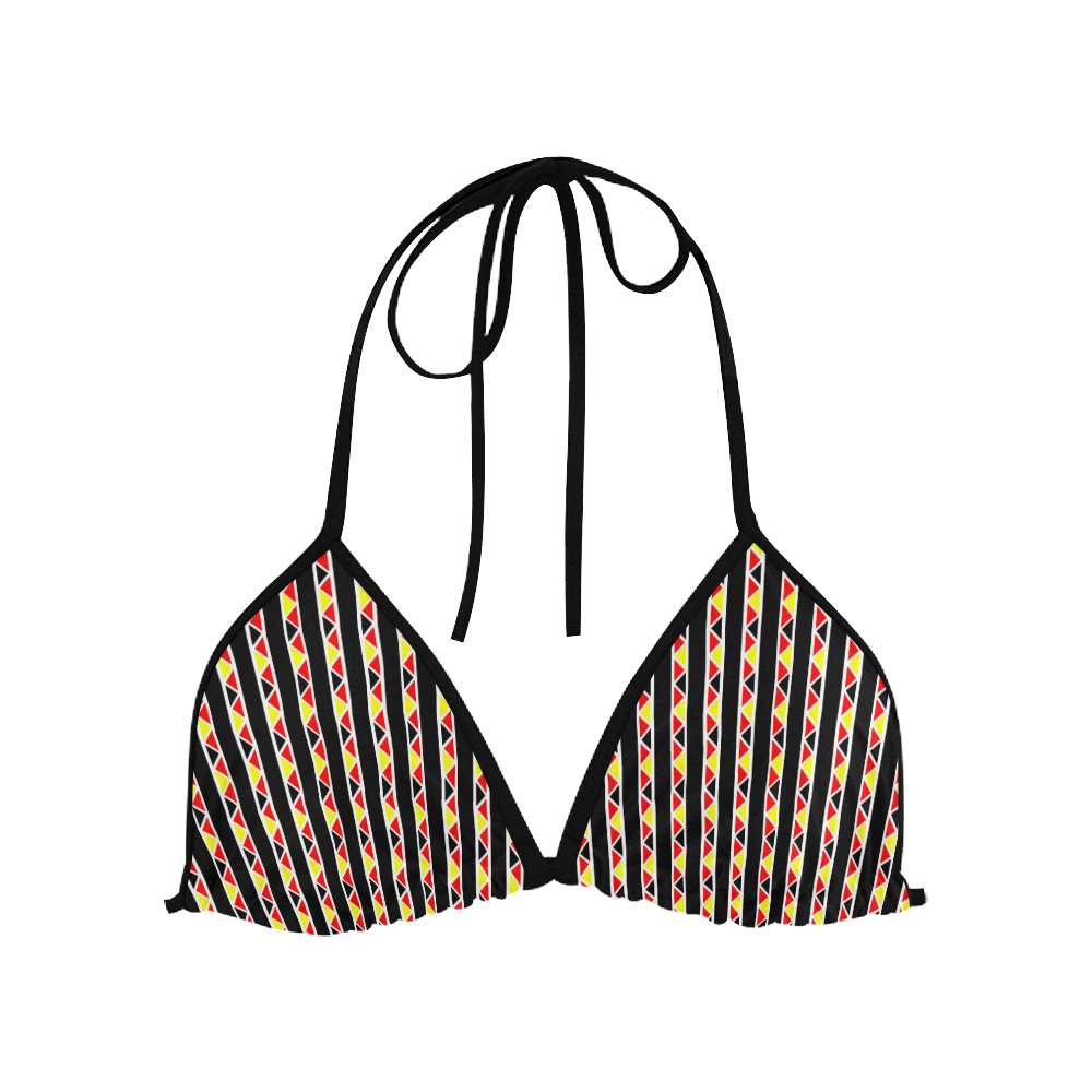 Kente Stripes Custom Bikini Swimsuit Top