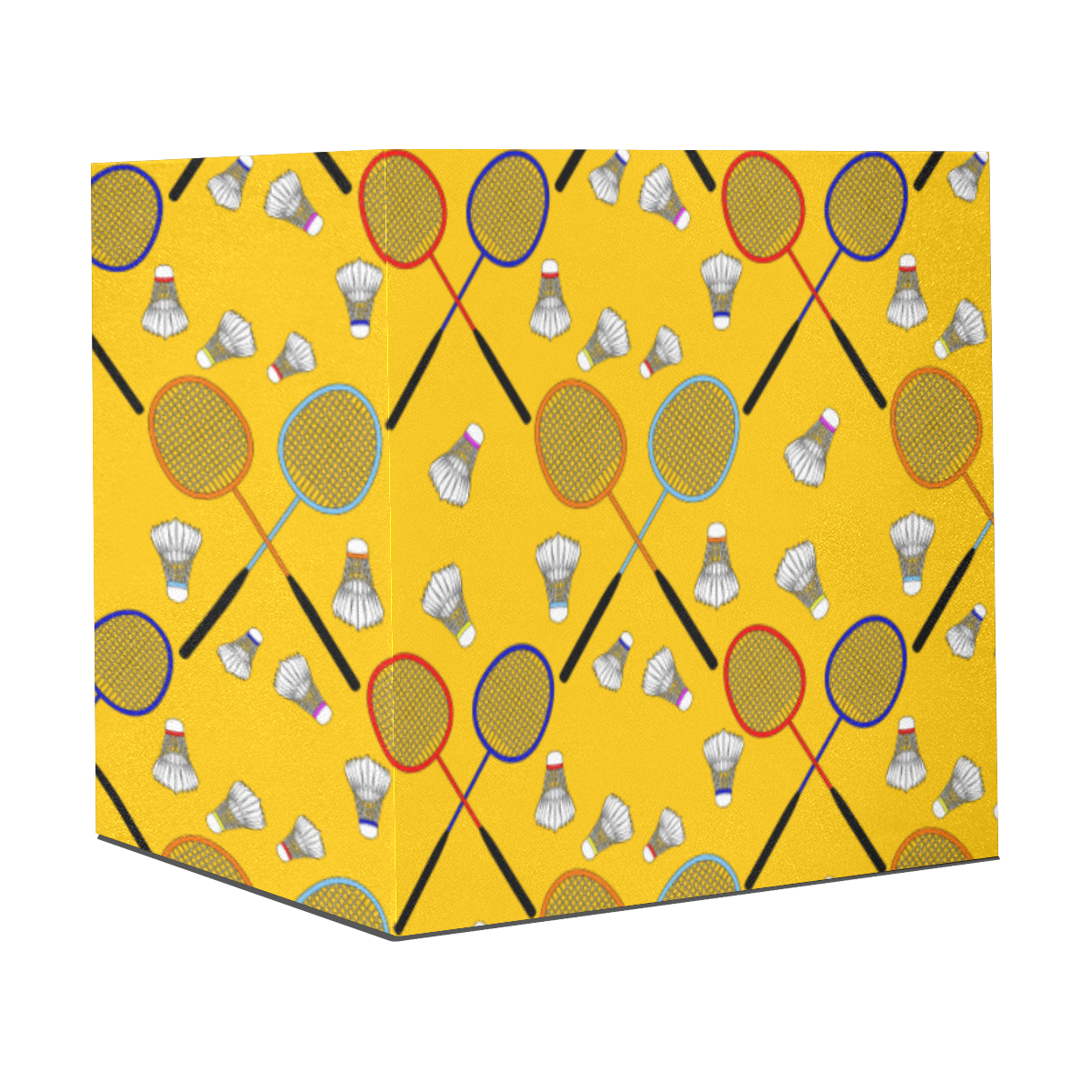 Badminton Rackets and Shuttlecocks Pattern Sports Yellow Gift Wrapping Paper 58"x 23" (3 Rolls)