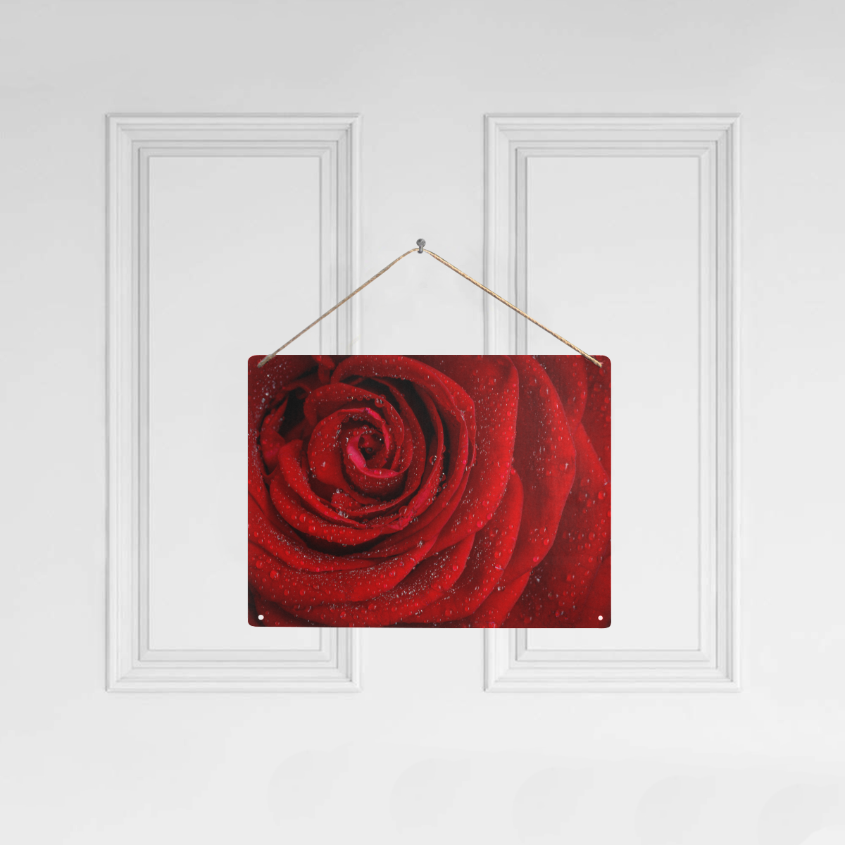 Red rosa Metal Sign 16"x12"