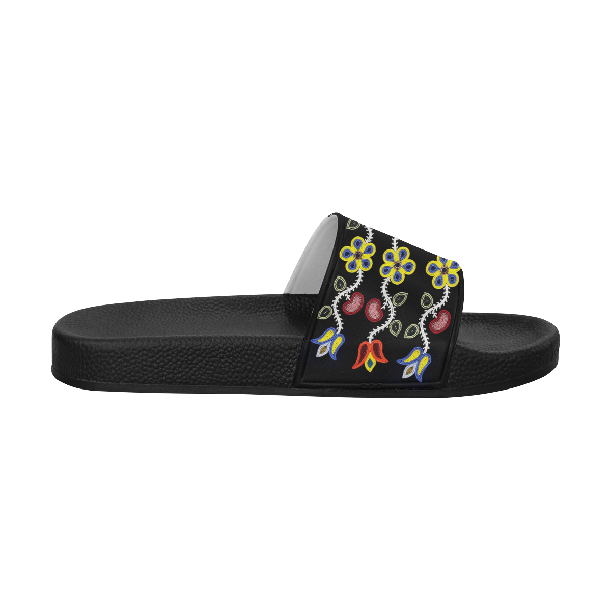 floral beadwork Men's Slide Sandals (Model 057)