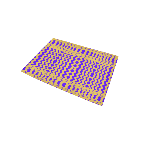 Purple Yellow Modern  Waves Lines Area Rug 5'x3'3''