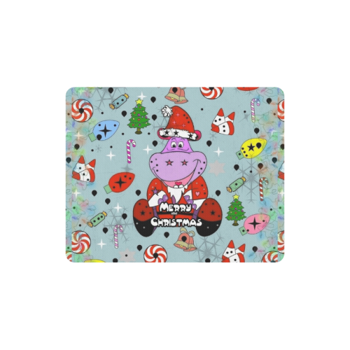 Christmas Hippo by Nico Bielow Rectangle Mousepad