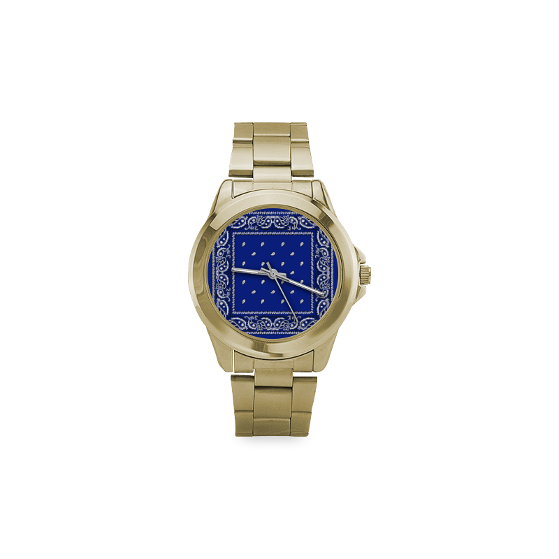 KERCHIEF PATTERN BLUE Custom Gilt Watch(Model 101)