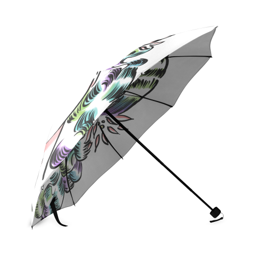 Vintage Girl Lineart Foldable Umbrella (Model U01)