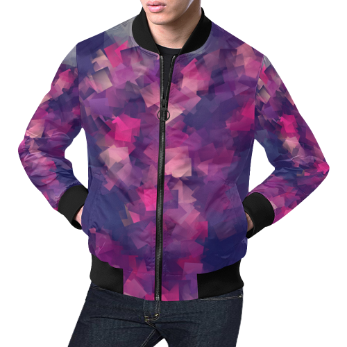 purple pink magenta cubism #modern All Over Print Bomber Jacket for Men (Model H19)
