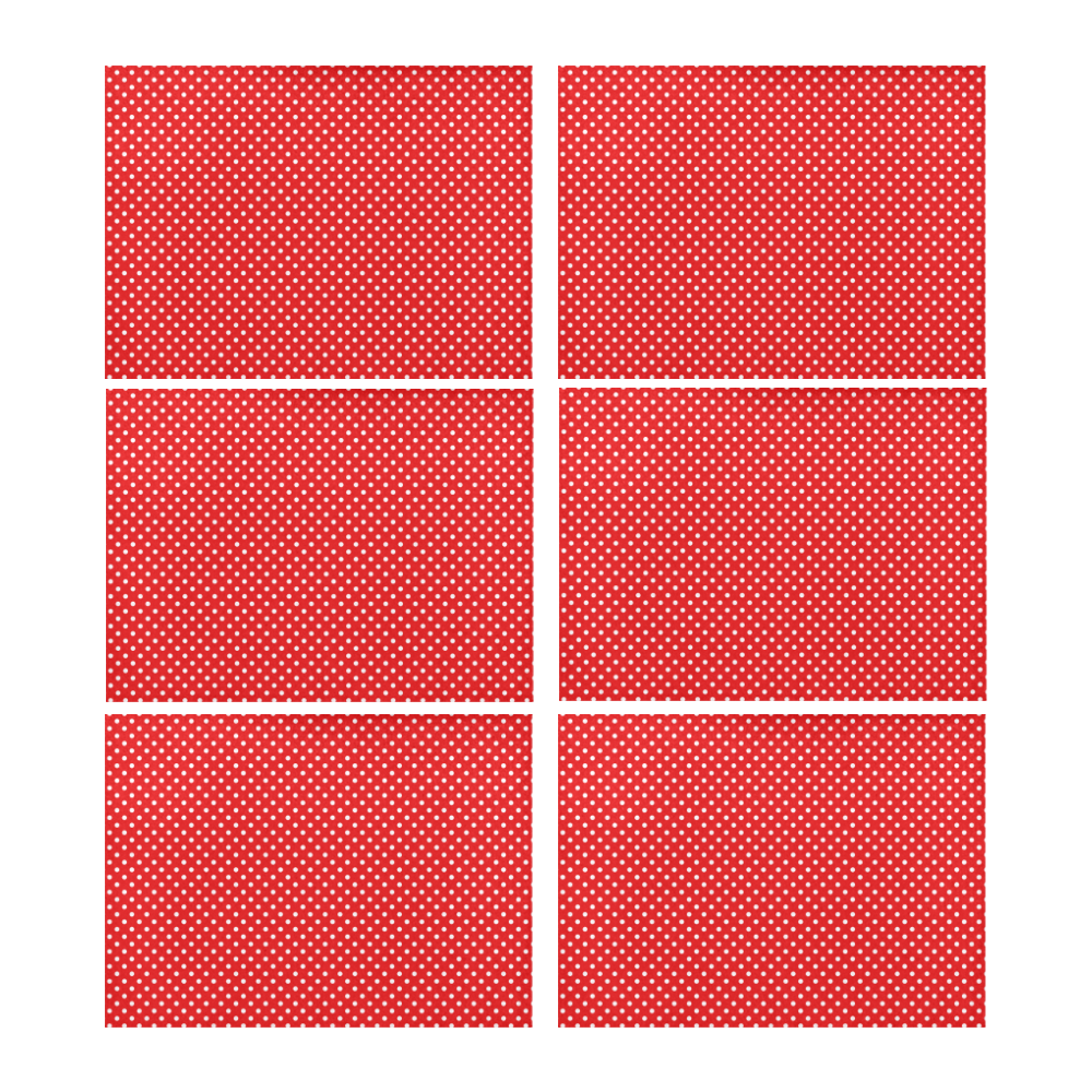 Red polka dots Placemat 14’’ x 19’’ (Set of 6)