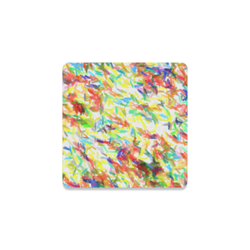 Colorful brush strokes Square Coaster
