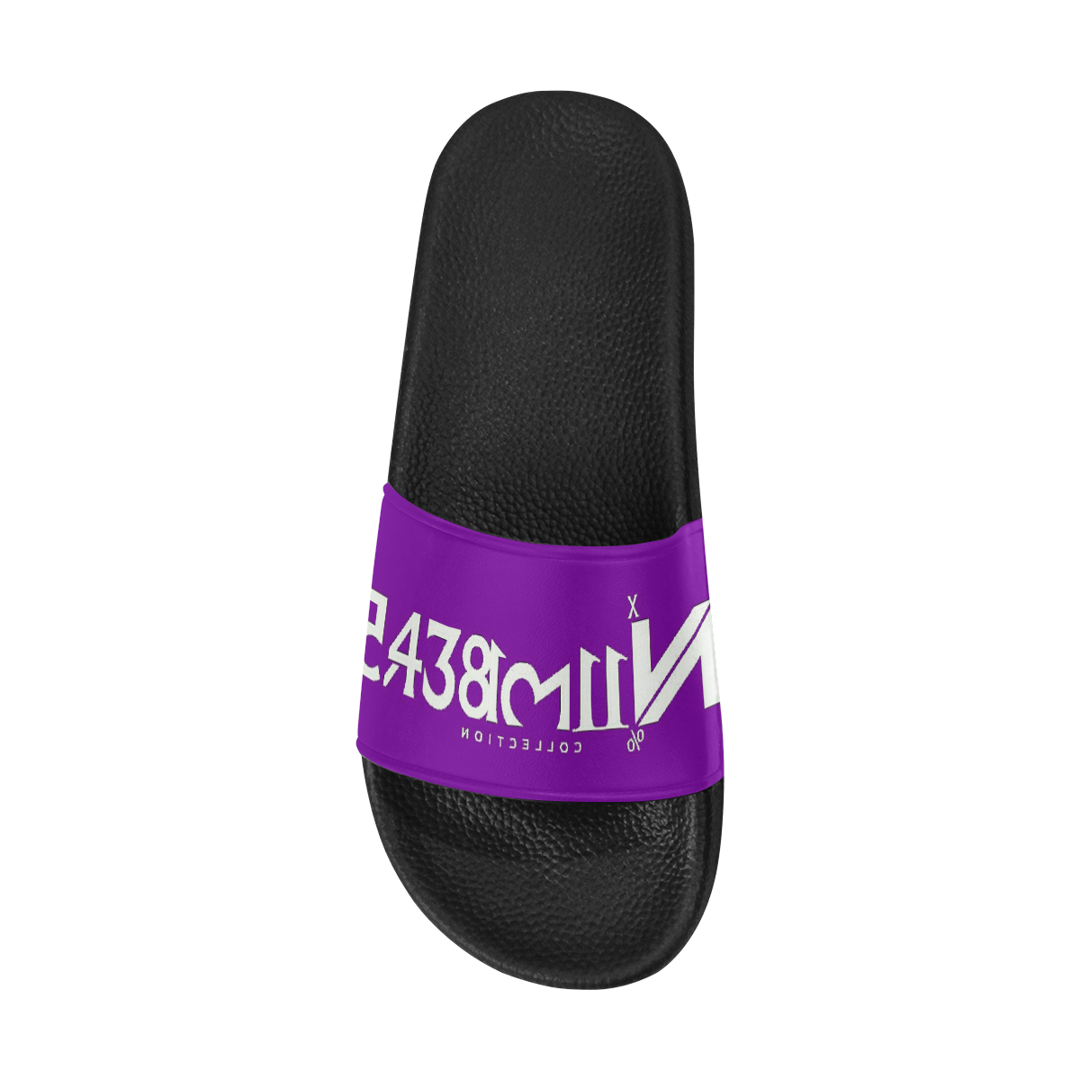NUMBERS Collection White/Purple Men's Slide Sandals (Model 057)