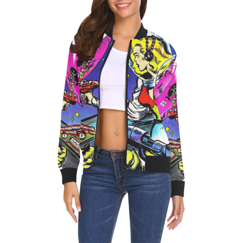 Battle in Space 2 All Over Print Bomber Jacket for Women (Model H19)