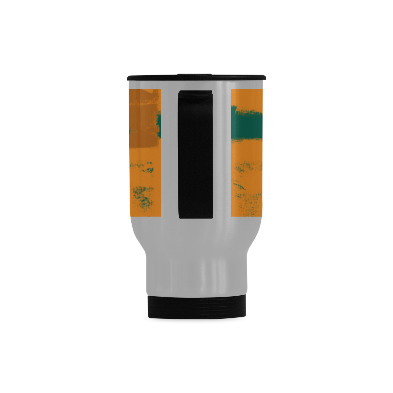 Orange texture Travel Mug (Silver) (14 Oz)
