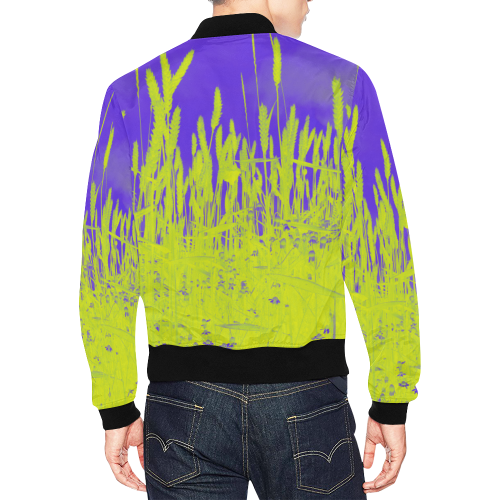 abstract field All Over Print Bomber Jacket for Men (Model H19)