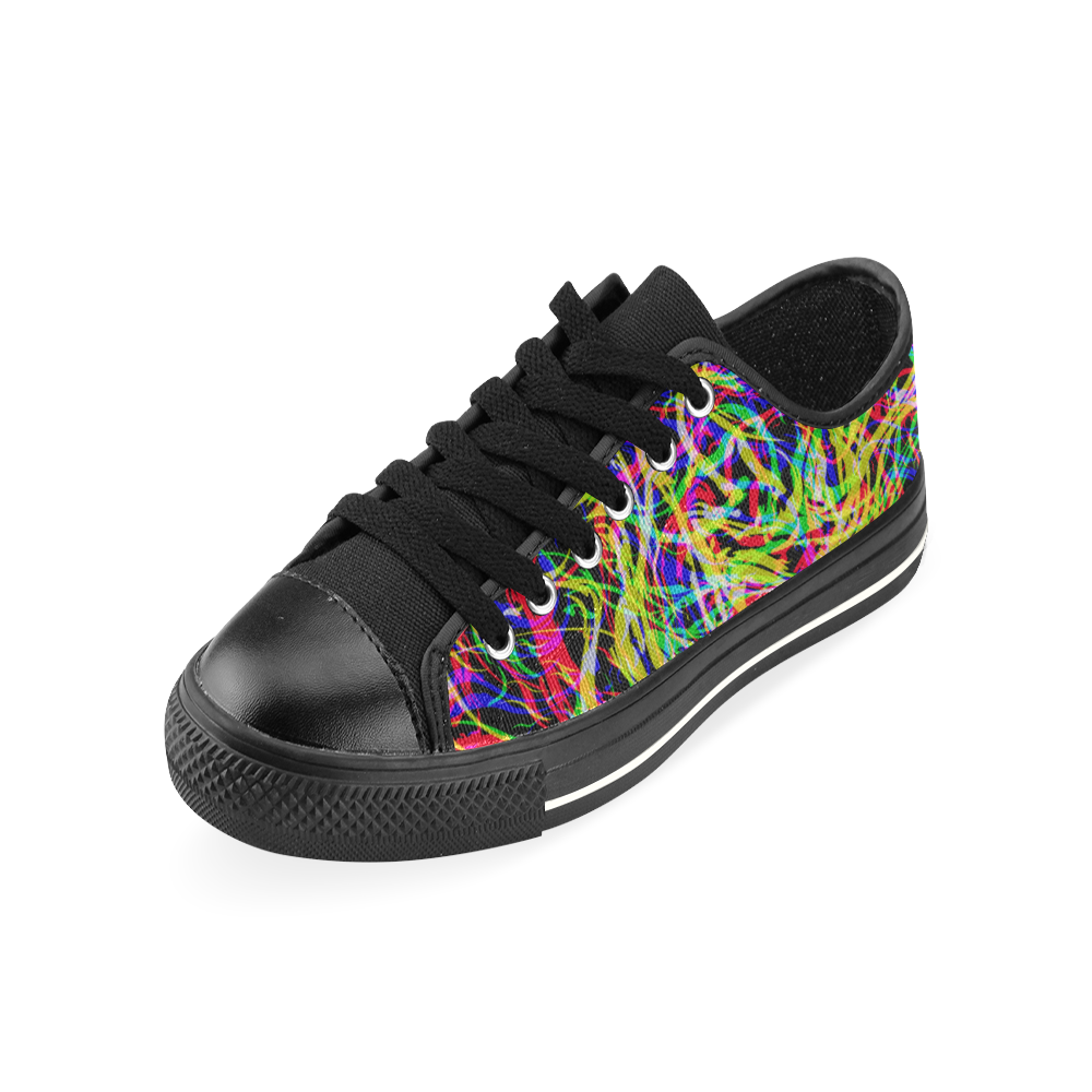 colorful abstract pattern Men's Classic Canvas Shoes (Model 018)