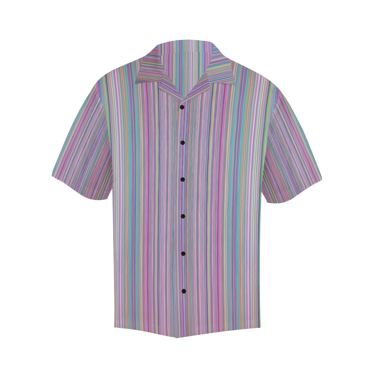 Broken TV screen rainbow stripe black buttons Hawaiian Shirt (Model T58)
