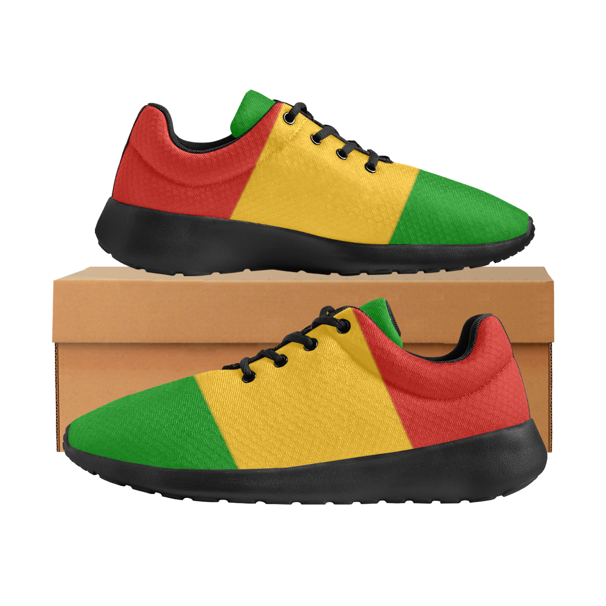 Rastafari Flag Colored Stripes Men's Athletic Shoes (Model 0200)