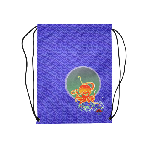 The Lowest of Low Japanese Angry Octopus Medium Drawstring Bag Model 1604 (Twin Sides) 13.8"(W) * 18.1"(H)