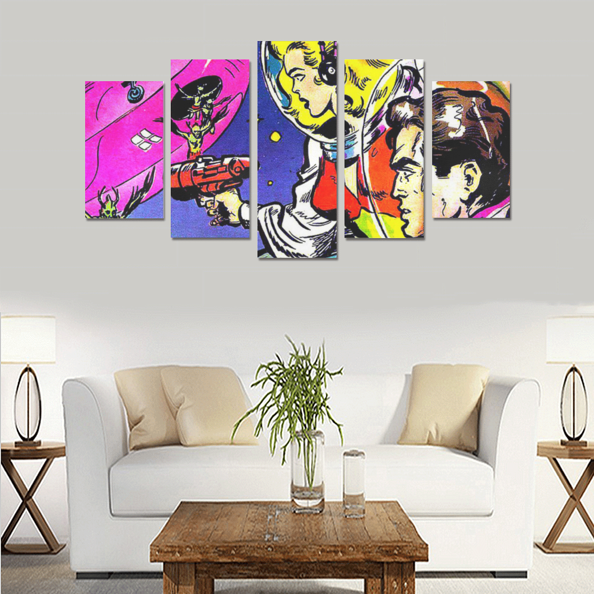 Battle in Space 2 Canvas Print Sets A (No Frame)