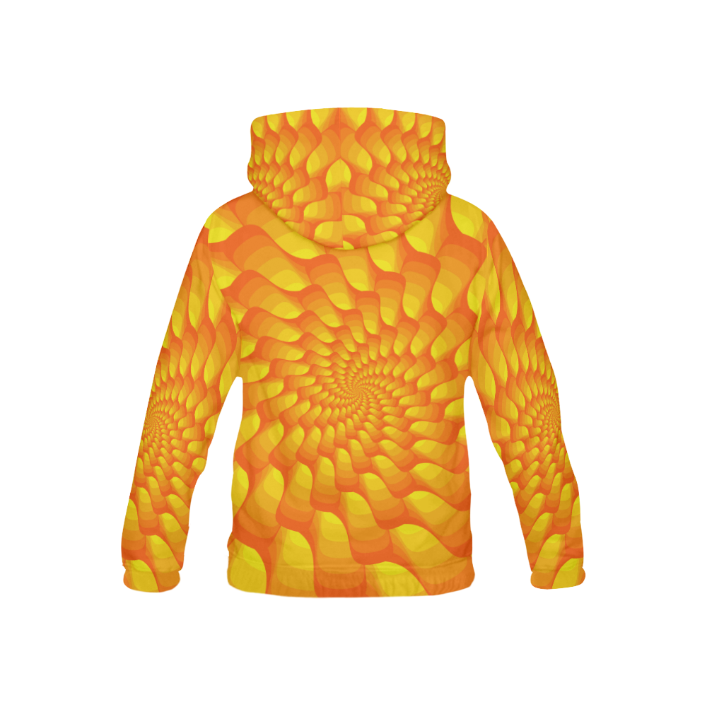 Orange spiral All Over Print Hoodie for Kid (USA Size) (Model H13)