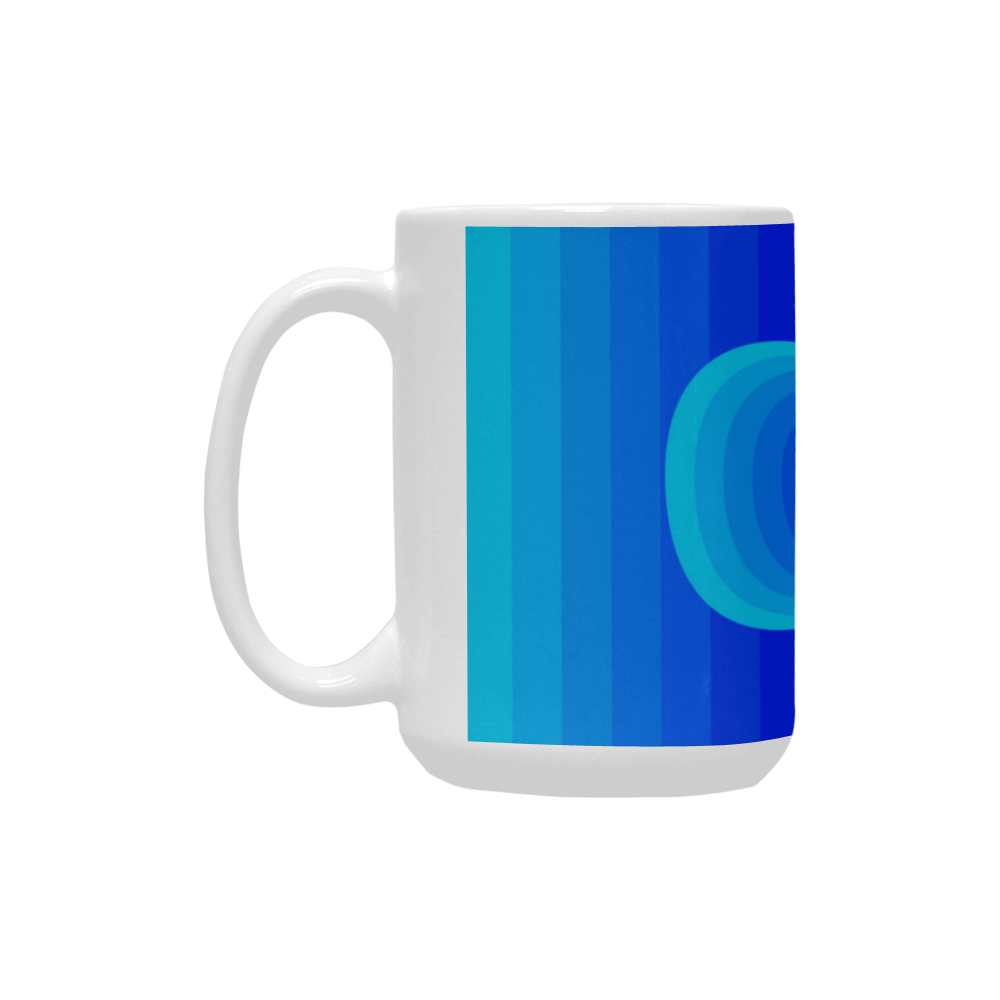 Baby blue flower on baby blue multiple squares Custom Ceramic Mug (15OZ)