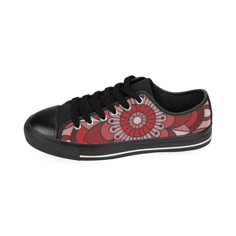 MANDALA HIBISCUS BEAUTY Low Top Canvas Shoes for Kid (Model 018)