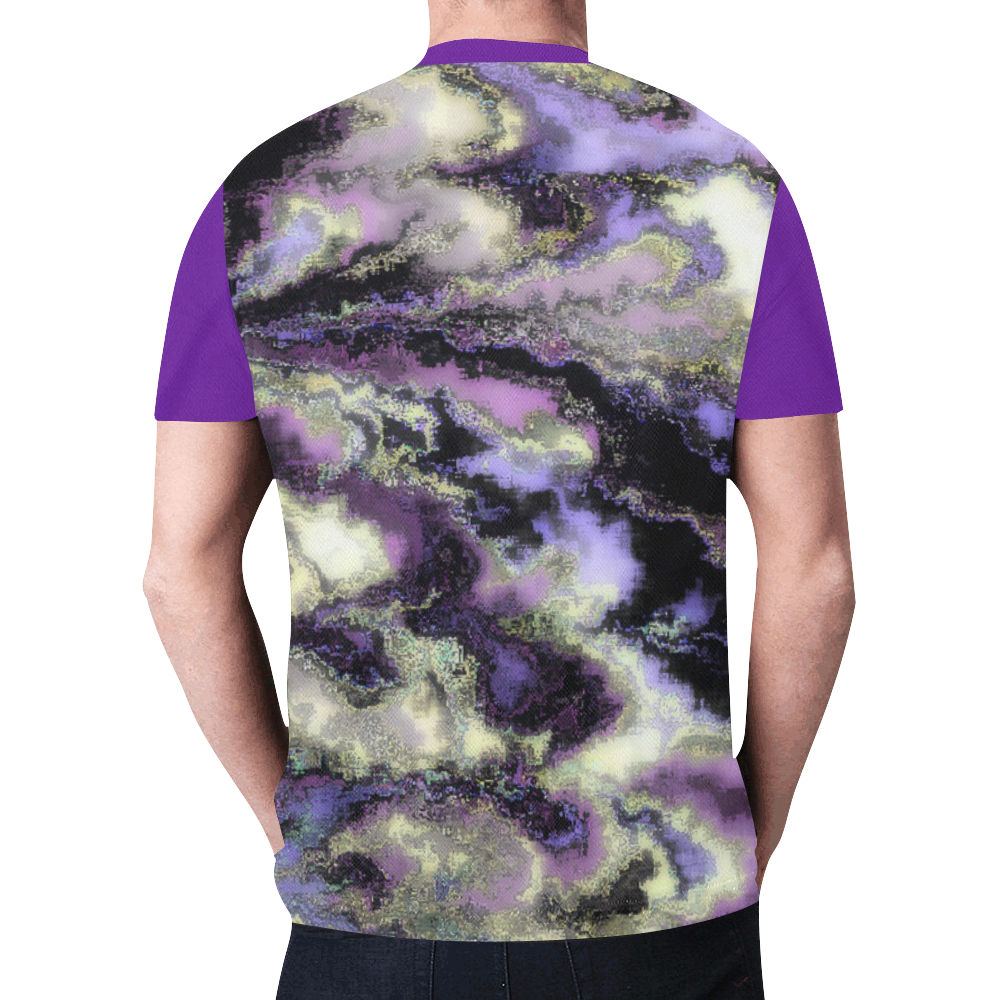 Purple marble New All Over Print T-shirt for Men (Model T45)