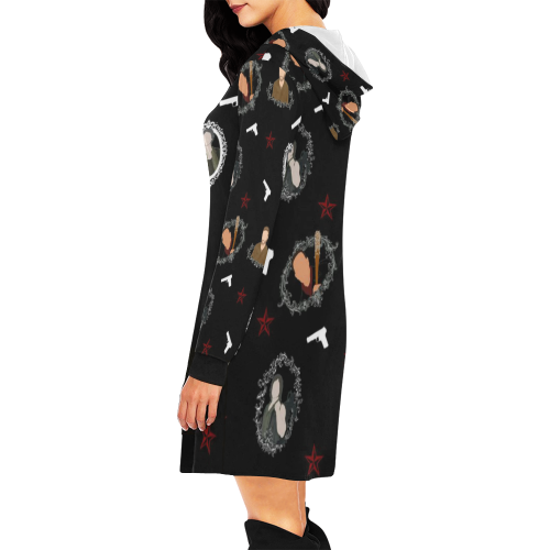 The Walking Dead All Over Print Hoodie Mini Dress (Model H27)