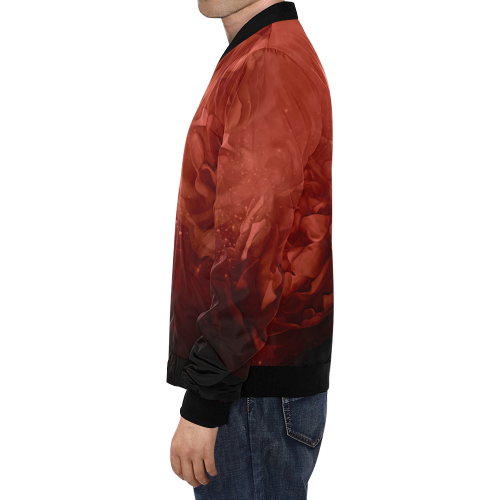 Wonderful red flowers All Over Print Bomber Jacket for Men/Large Size (Model H19)