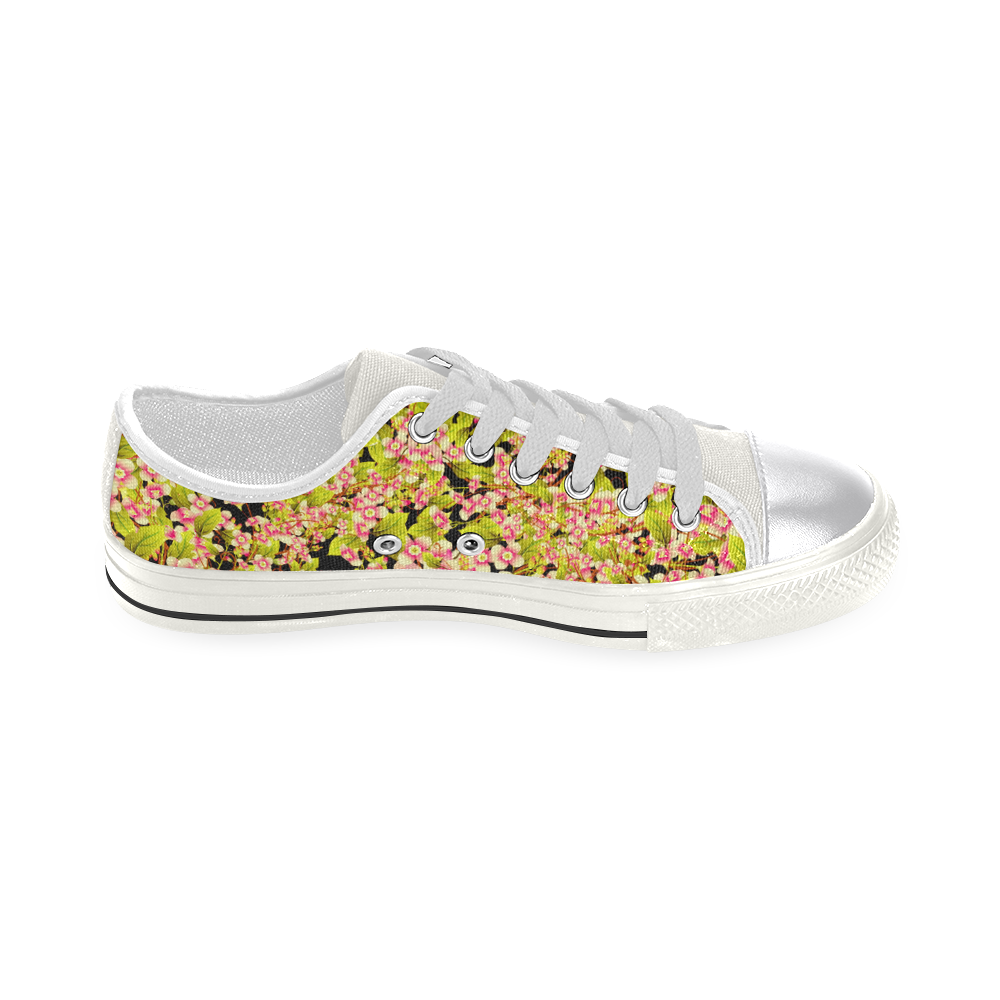 Flower Pattern Women's Classic Canvas Shoes (Model 018)