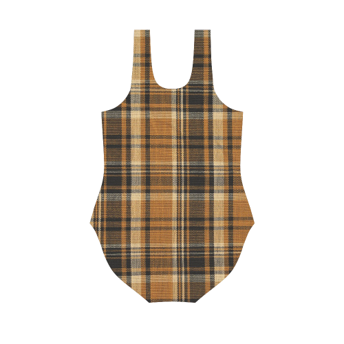 TARTAN DESIGN Vest One Piece Swimsuit (Model S04)