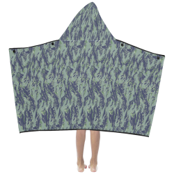 Jungle Tiger Stripe Green Camouflage Kids' Hooded Bath Towels