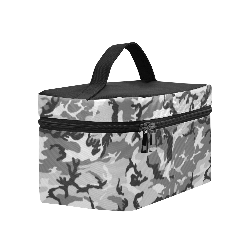 Woodland Urban City Black/Gray Camouflage Cosmetic Bag/Large (Model 1658)