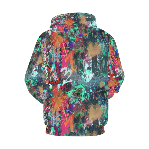 Graffiti Wall and Paint Splatter All Over Print Hoodie for Men (USA Size) (Model H13)