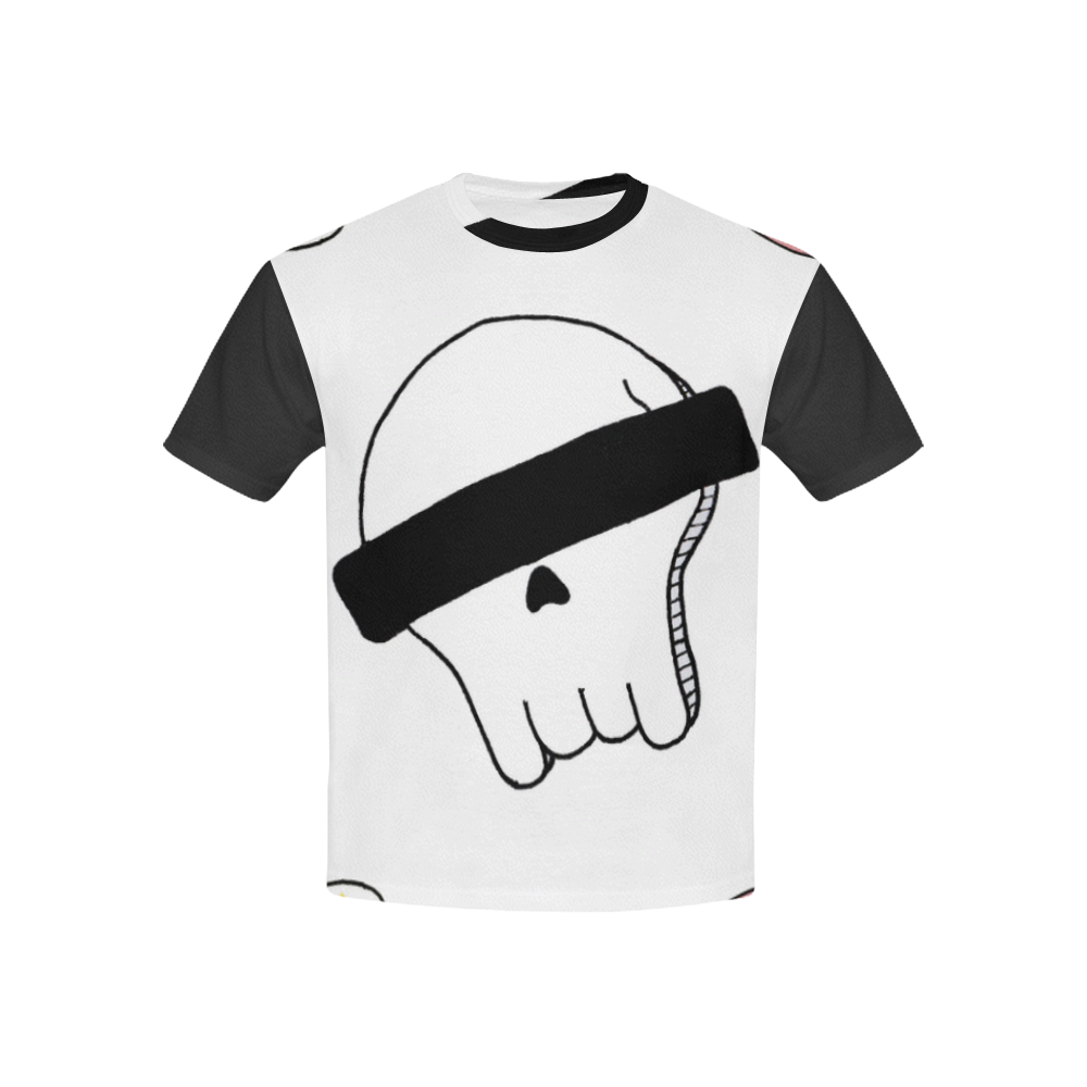 skull black & white Kids' All Over Print T-shirt (USA Size) (Model T40)