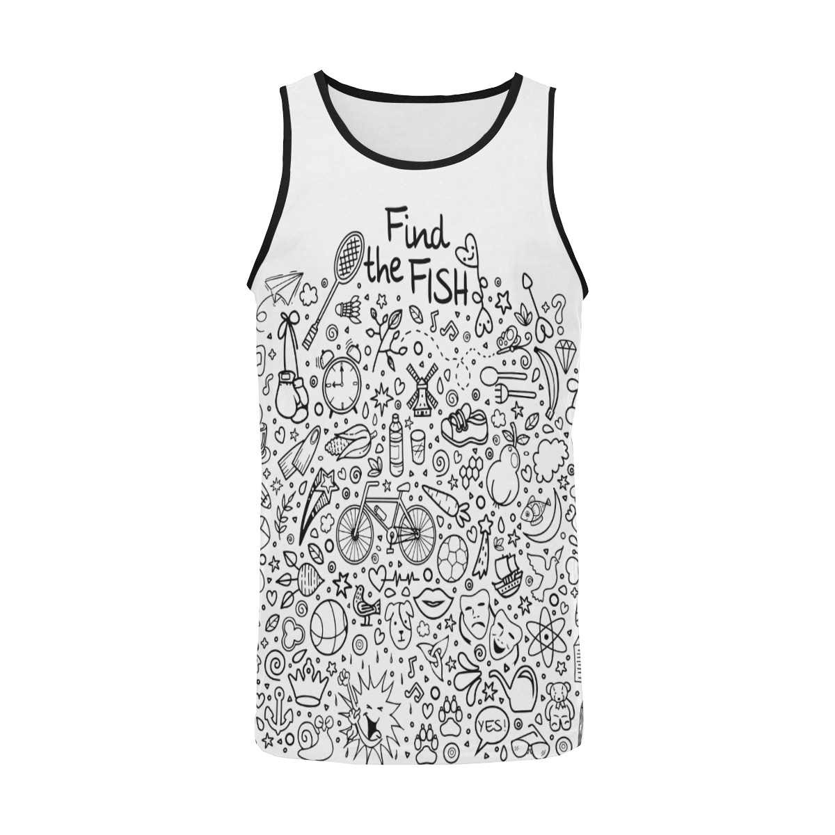 Picture Search Riddle - Find The Fish 1 Men's All Over Print Tank Top (Model T57)