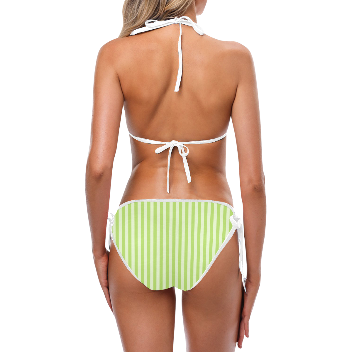 Lime Stripes Custom Bikini Swimsuit (Model S01)
