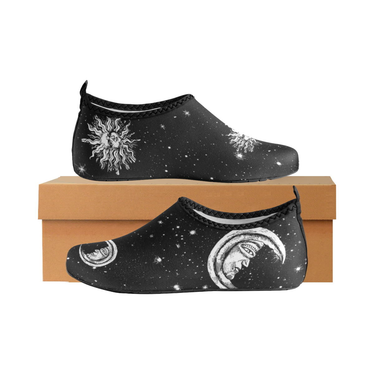 Mystic Stars, Moon and Sun Kids' Slip-On Water Shoes (Model 056)