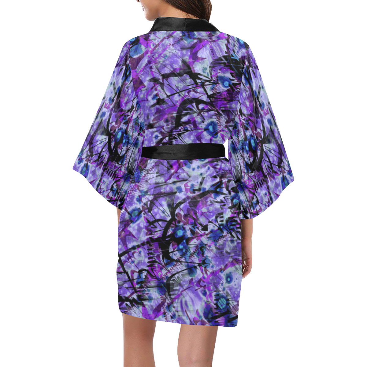 Purple Grunge Chaos Kimono Robe