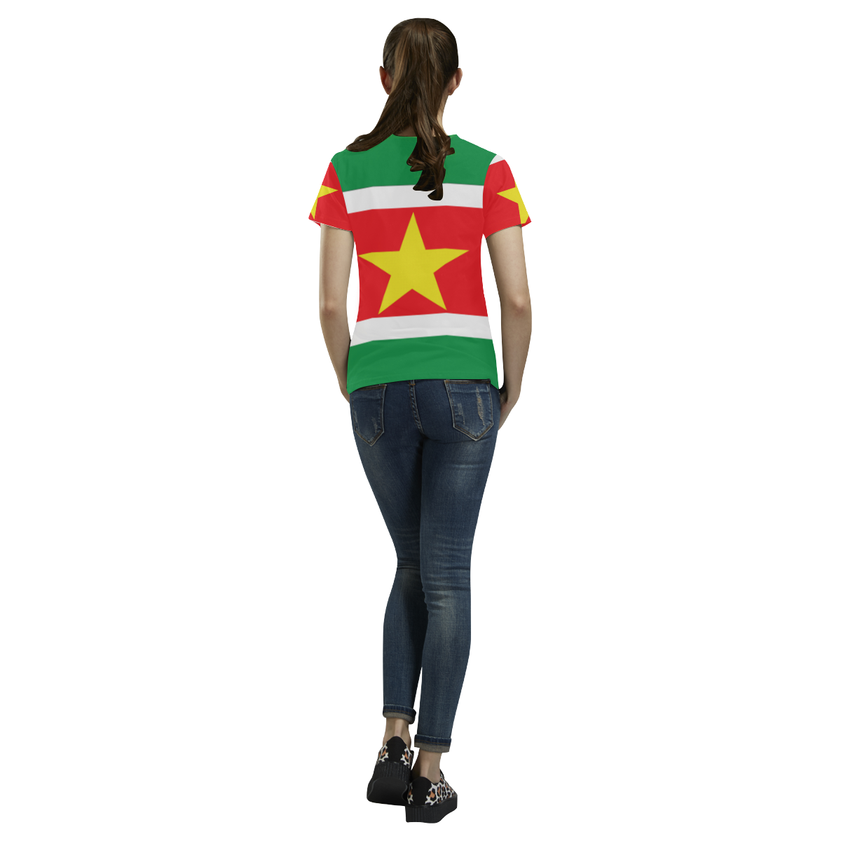 Suriname flag All Over Print T-Shirt for Women (USA Size) (Model T40)