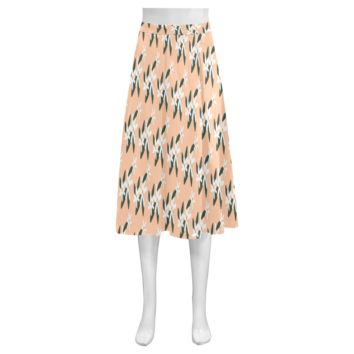 Flowers Mnemosyne Women's Crepe Skirt (Model D16)