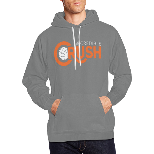 Logo Hoodie - Grey All Over Print Hoodie for Men (USA Size) (Model H13)