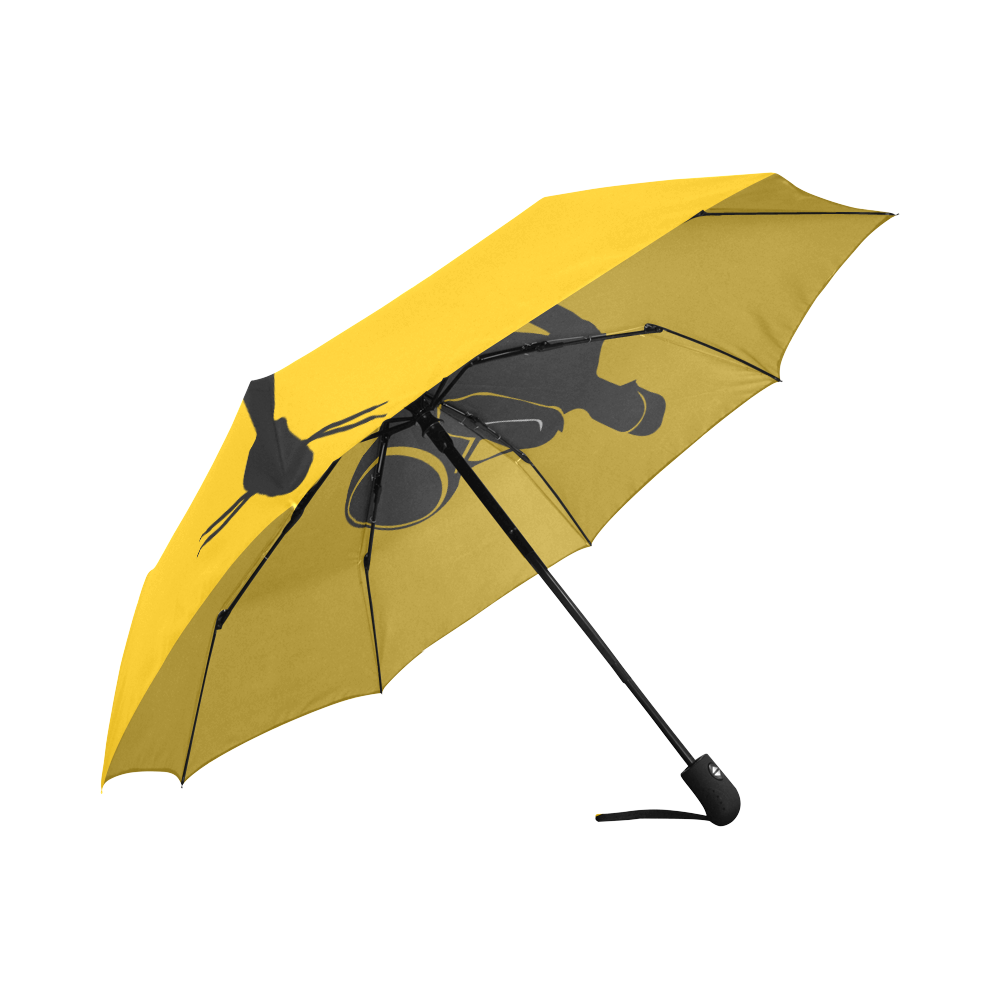 Aziatic Black & Yellow 69 Auto-Foldable Umbrella (Model U04)