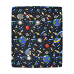 Galaxy Universe - Planets, Stars, Comets, Rockets Ultra-Soft Micro Fleece Blanket 50"x60"