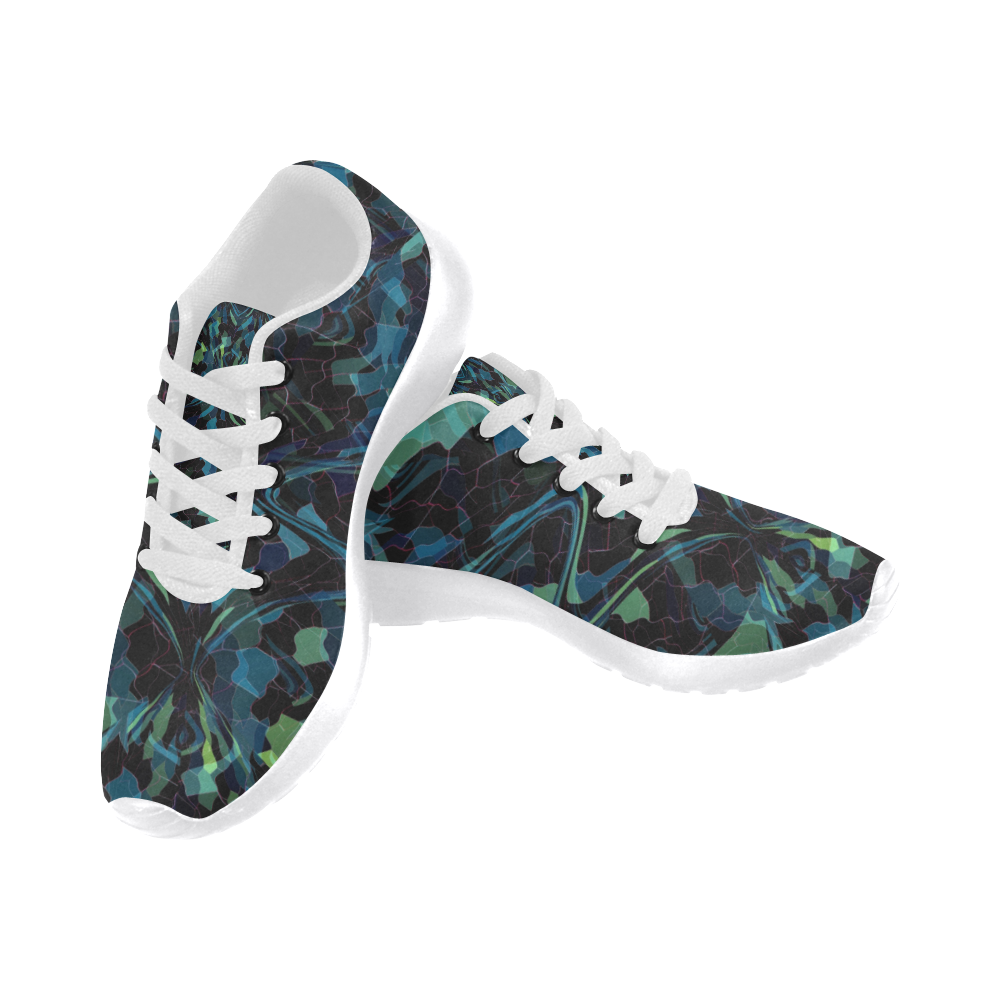 Blue Mosaic Women's Running Shoes/Large Size (Model 020)