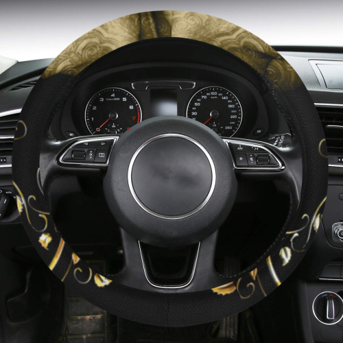 The golden skull Steering Wheel Cover with Anti-Slip Insert