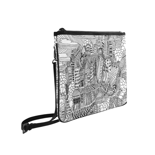 NYC doodle bag Slim Clutch Bag (Model 1668)