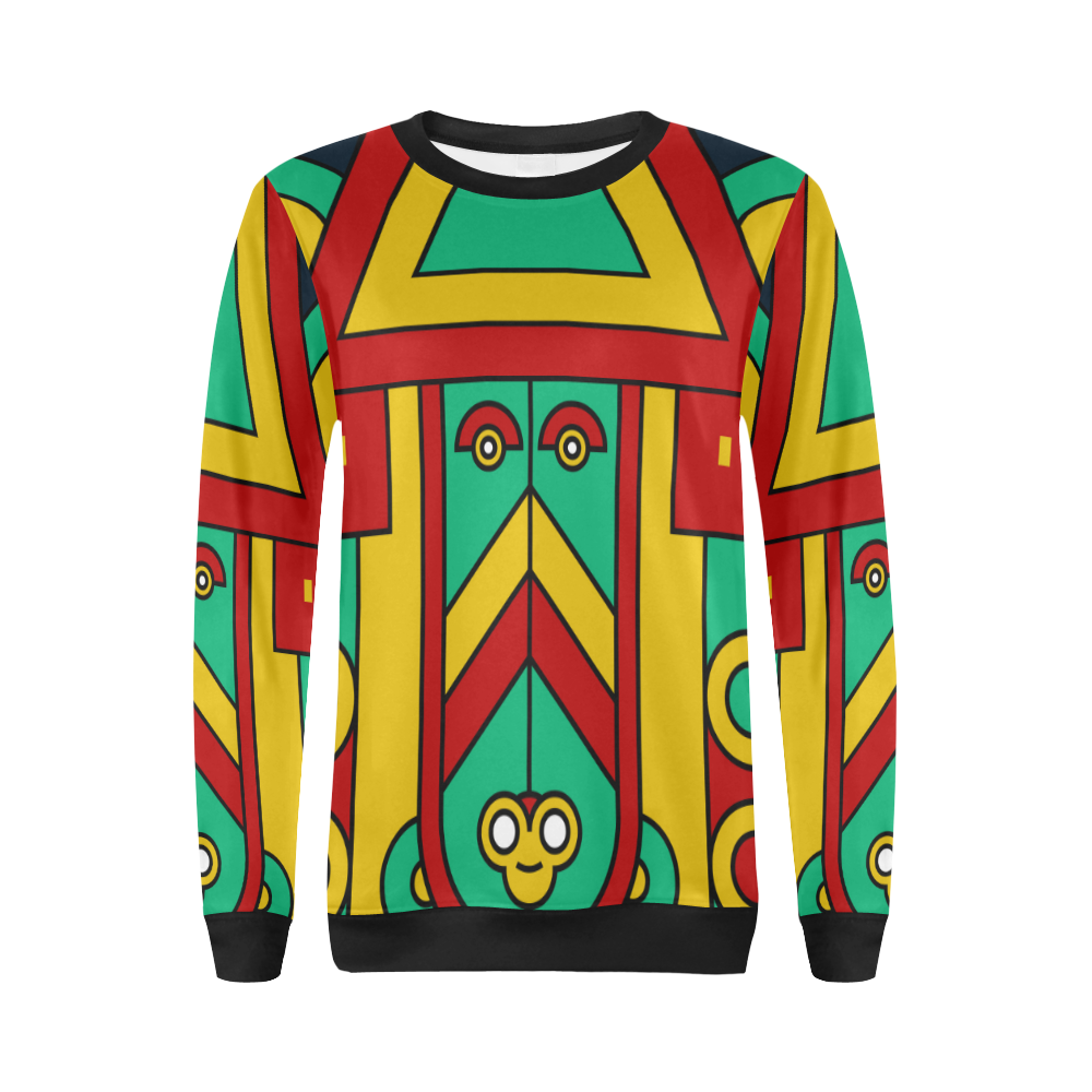 Aztec Spiritual Tribal All Over Print Crewneck Sweatshirt for Women (Model H18)