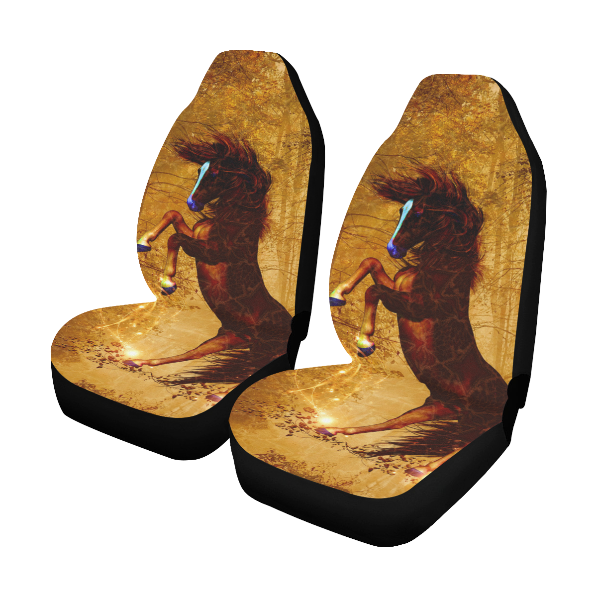 Awesome horse, vintage background Car Seat Covers (Set of 2)