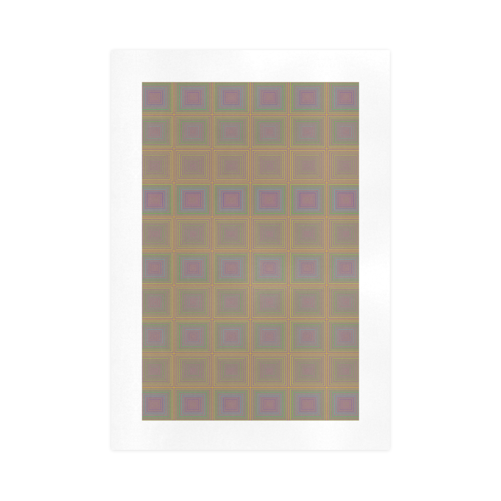 Violet brownish multicolored multiple squares Art Print 16‘’x23‘’