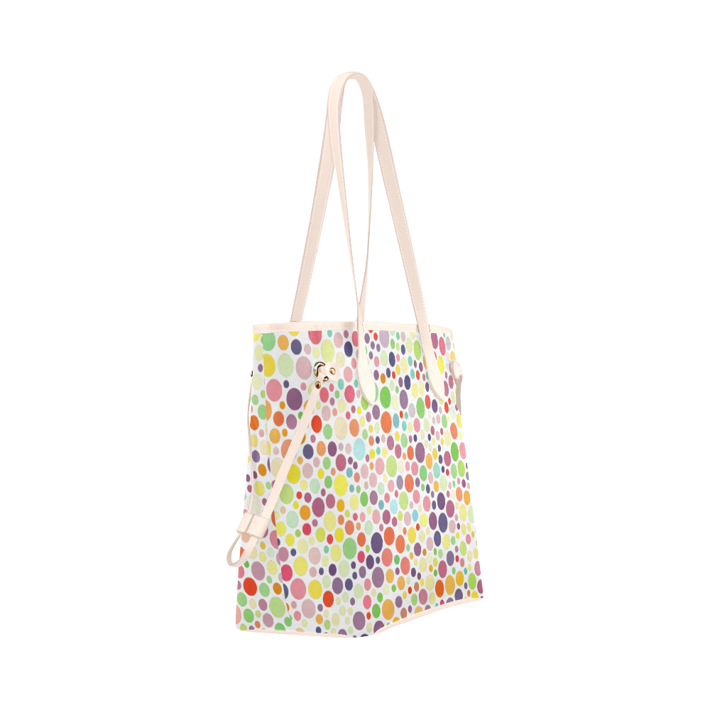Colorful dot pattern Clover Canvas Tote Bag (Model 1661)