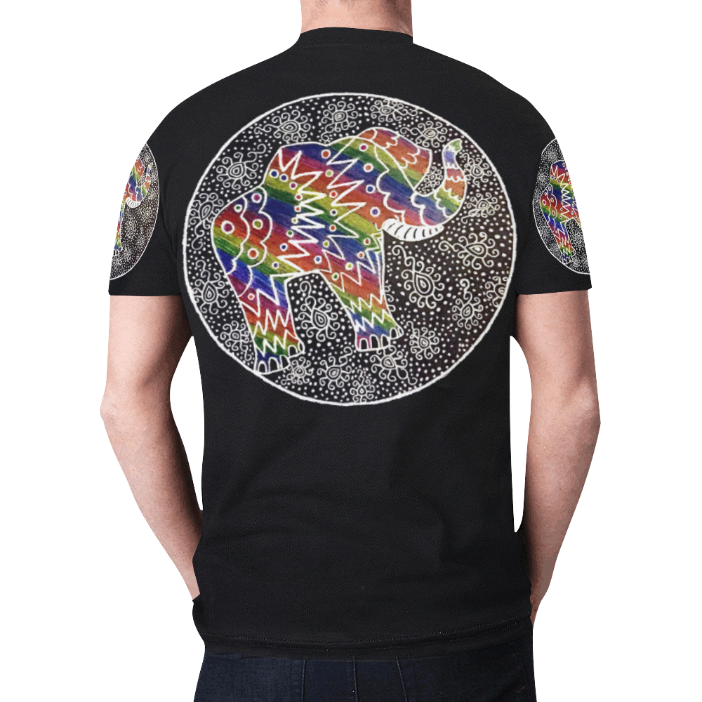 Elephant Illumination Larger Men's Shirt New All Over Print T-shirt for Men/Large Size (Model T45)